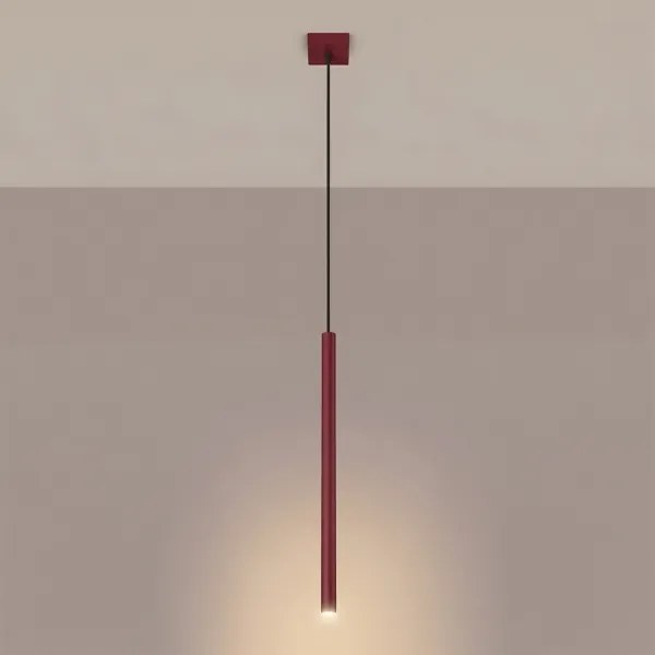 Sollux SL.2121 - Pendul pe cablu PASTELO 1xG9/8W/230V roșu