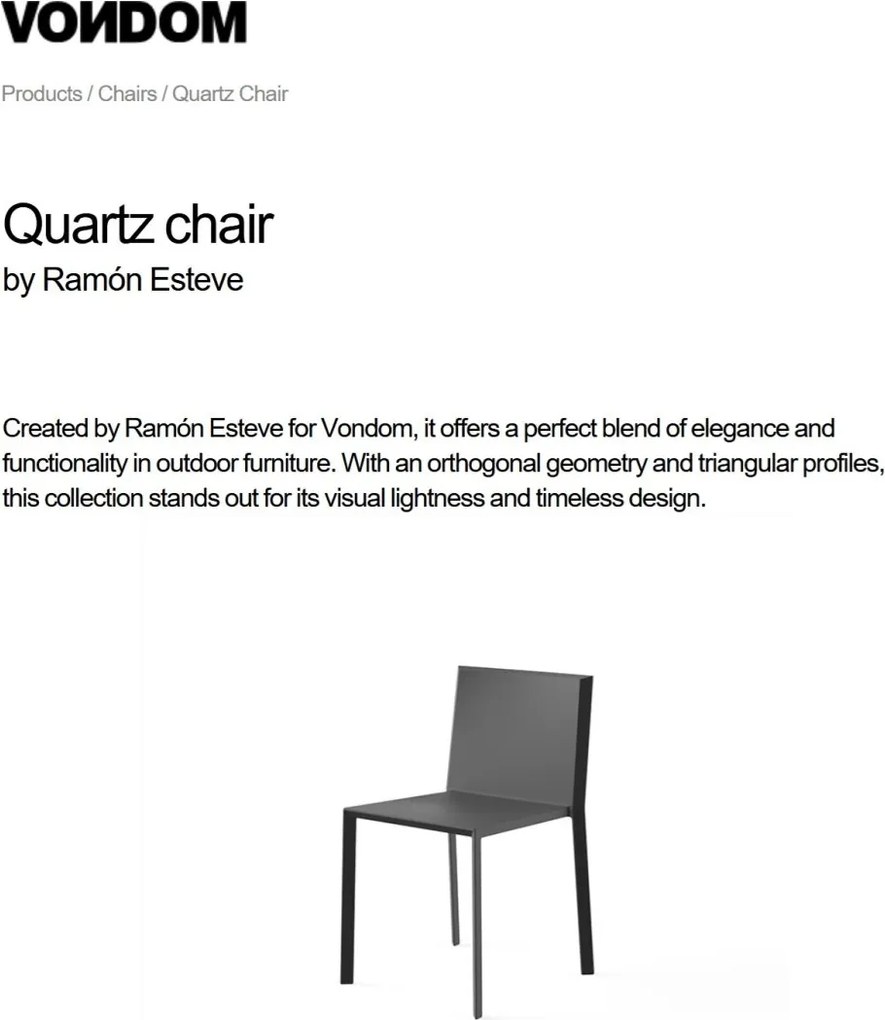 Set de 4 Scaune moderne de exterior / interior design premium QUARTZ CHAIR 54194 Vondom