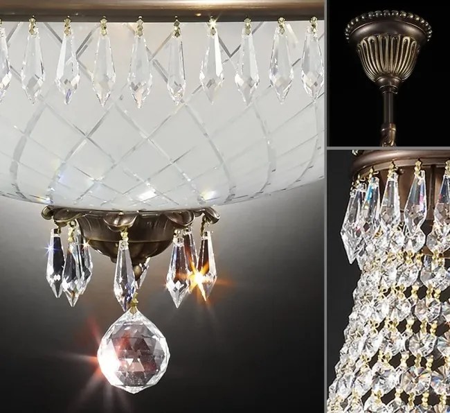 Candelabru clasic din alama si cristale Schöler Empire 55cm