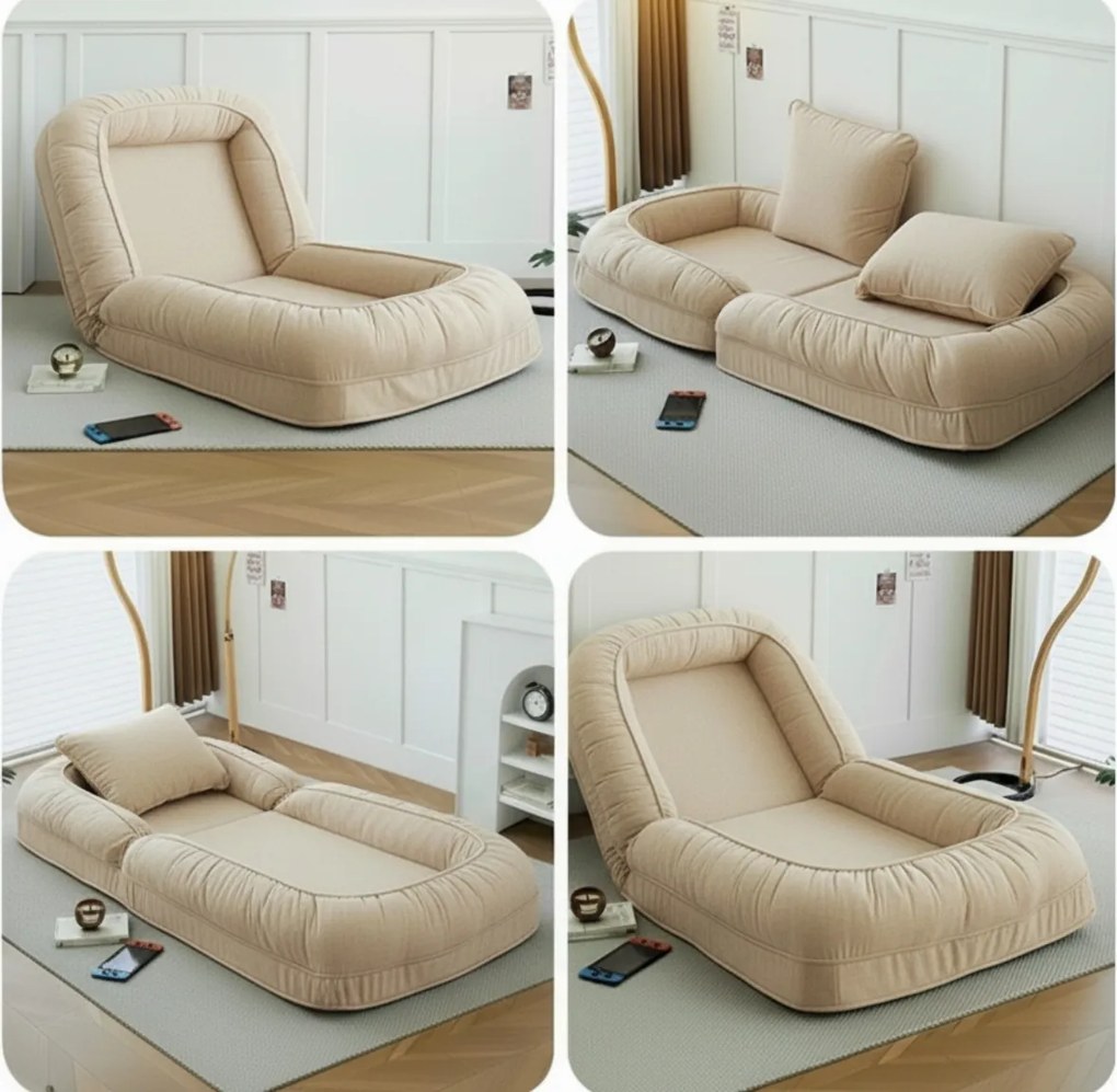 Fotoliu de relaxare cu poziții ajustabile LAZY SOFA, bej