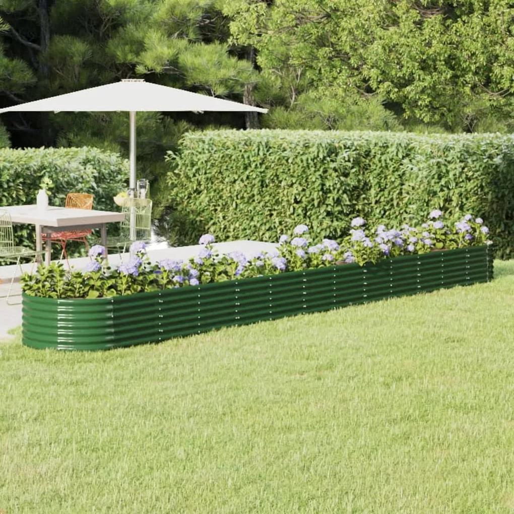 Jardiniera gradina verde 512x80x36 cm otel vopsit electrostatic 1, Verde, 512 x 80 x 36 cm