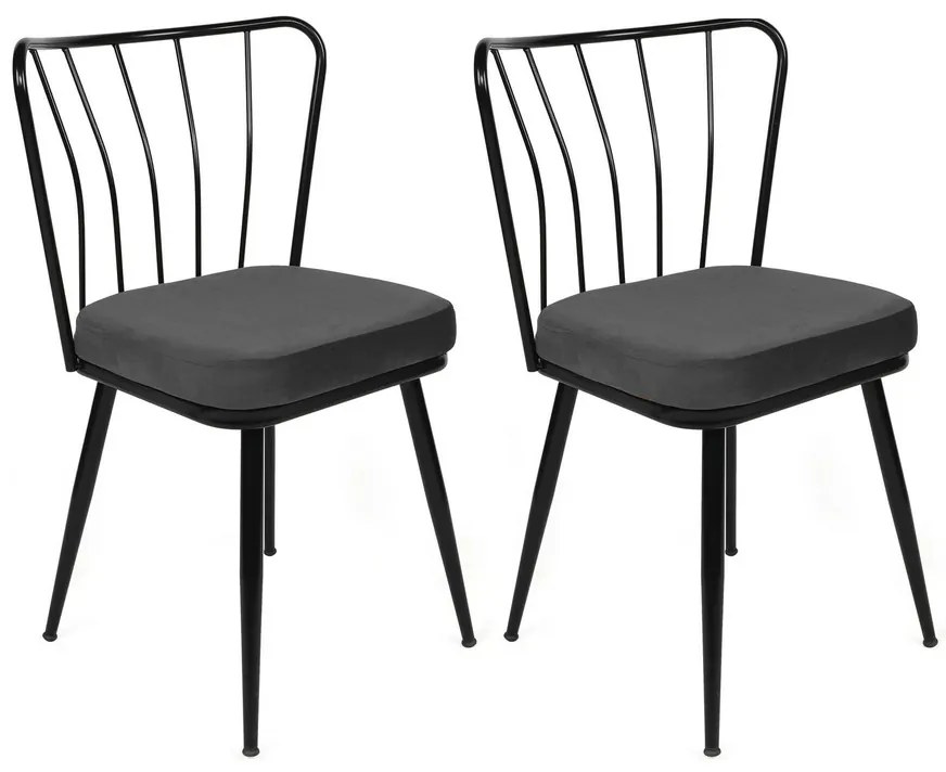 Set de scaune de sufragerie Yildiz Black, 2 buc.