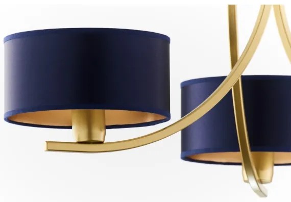 Jupiter 2093 - Lustra ARTHUR, suspendată pe lanț, 3xE27/15W/230V, albastru/auriu