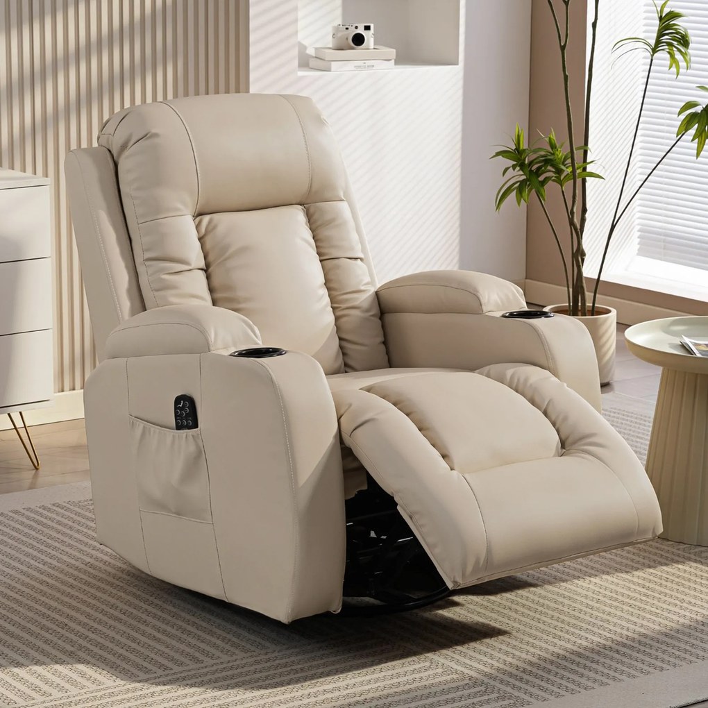 Homcom Fotoliu Relax – Rabatabil cu Masaj &amp; incalzire | Aosom Romania