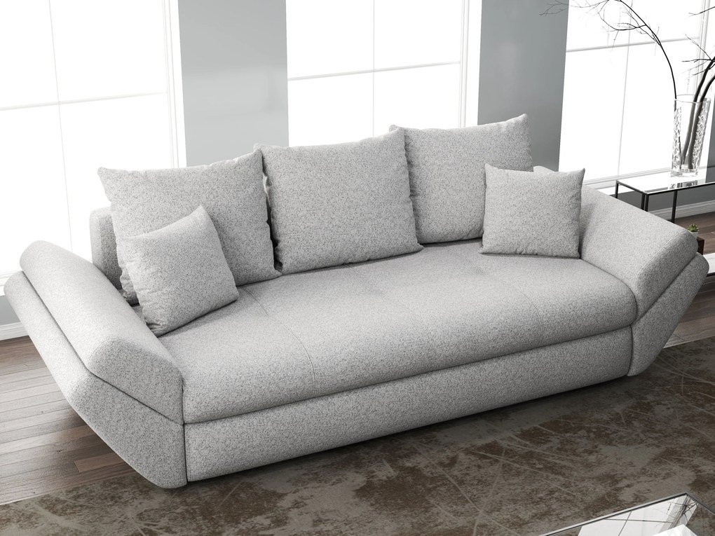 Canapea extensibilă dumonde cu ladă de depozitare si sezut confortabil din spuma high-density, Loana Euphoria Dove 250x100 cm