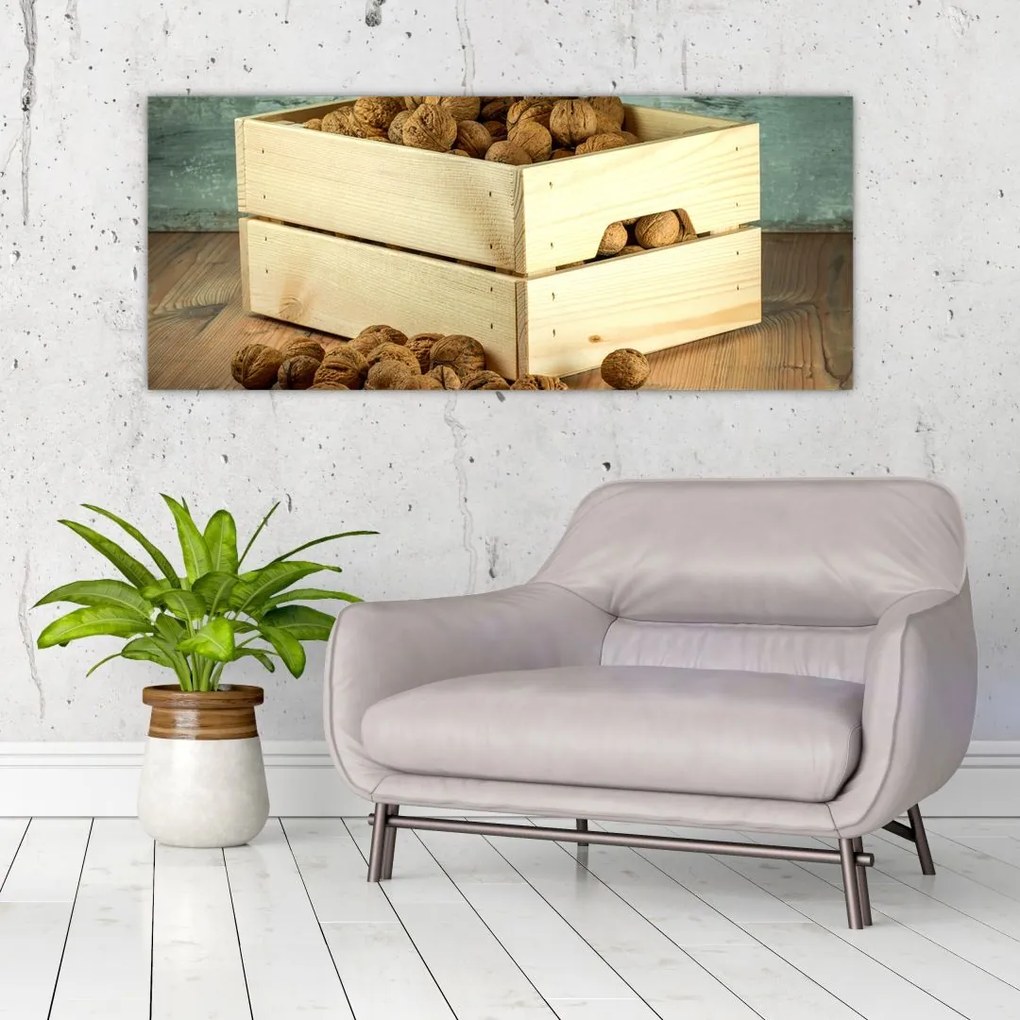 Tablou - Natură moartă de toamnă cu nuci (120x50 cm)