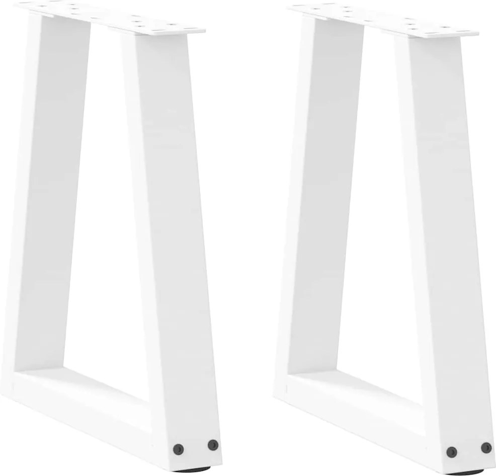 vidaXL Picioare pentru măsuță de cafea în formă de V, 2 buc., alb, 38x(42-43,3) cm, oțel