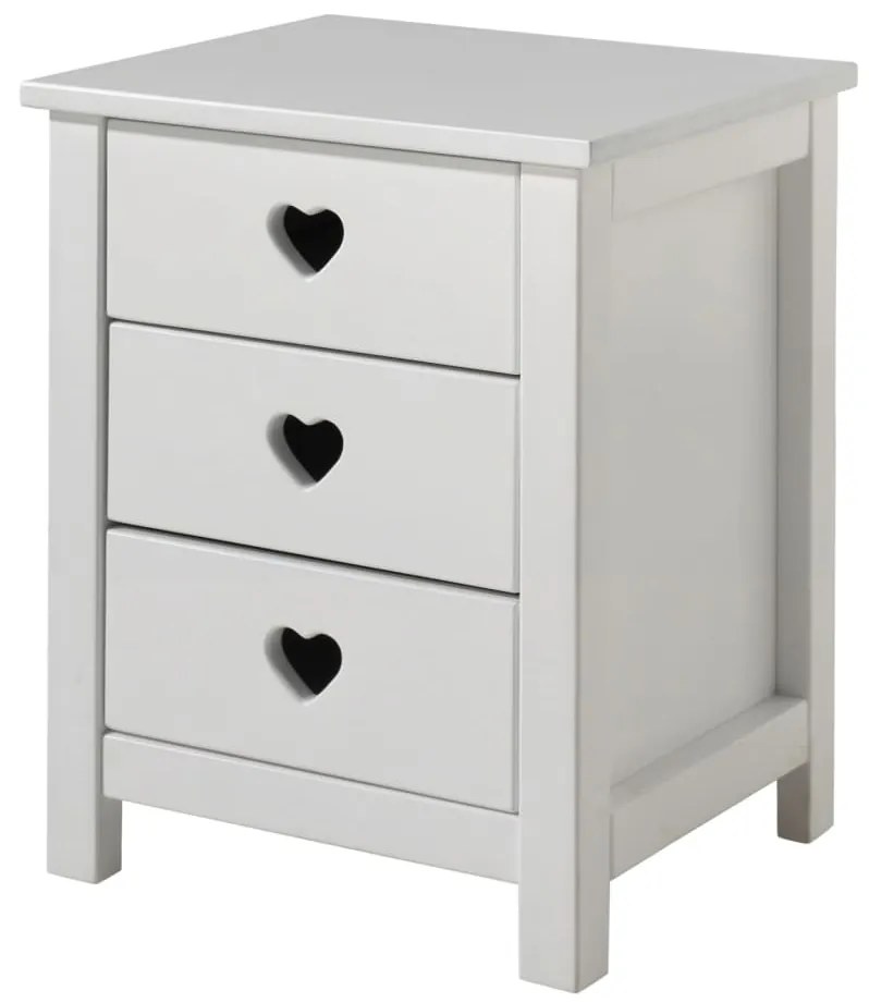442688 Vipack Noptieră "Amori", 3 sertare, alb, lemn