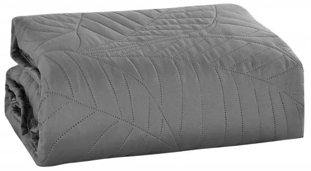 Cuvertura gri pentru pat cu model LEAVES Dimensiune: 170 x 210 cm