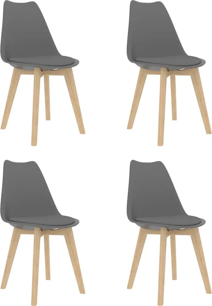 vidaXL Scaune de bucătărie, 4 buc., gri, plastic
