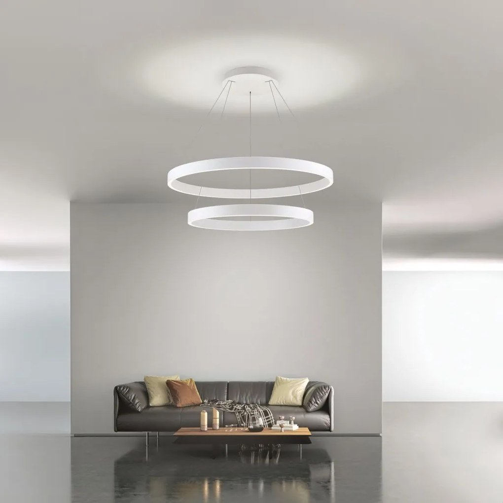 Lustra LED circulara cu 2 inele KOLK personalizabil alb, auriu sau negru