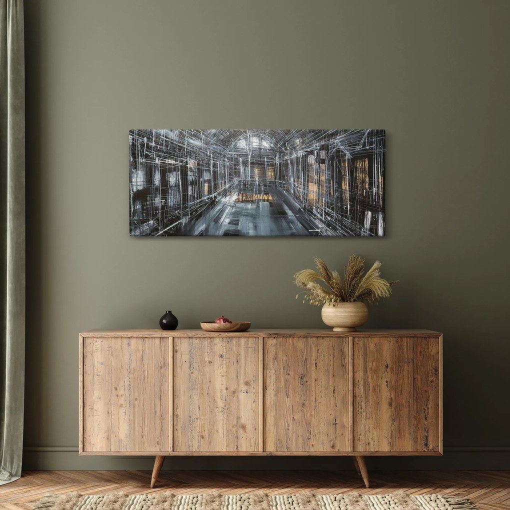 Tablou cu u interiorul clădirii vechi (120x50 cm)