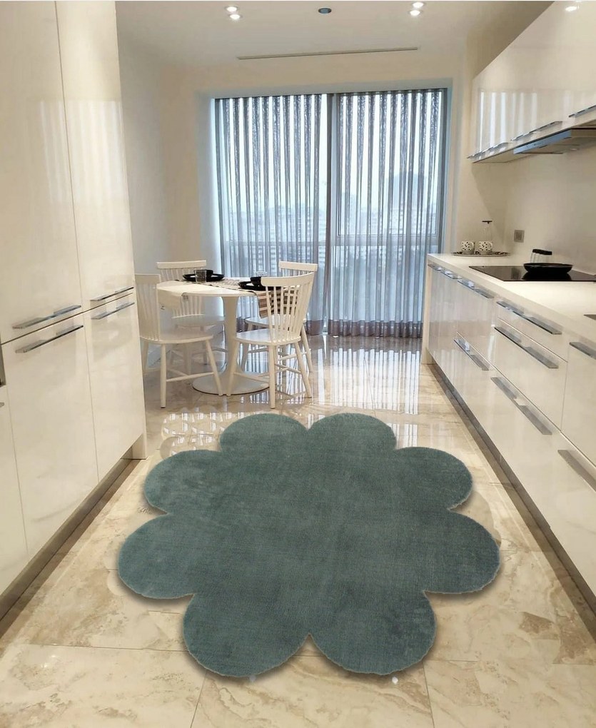 Covor DAISY PLUSH, 80x80 cm, forma atipica, poliester, verde
