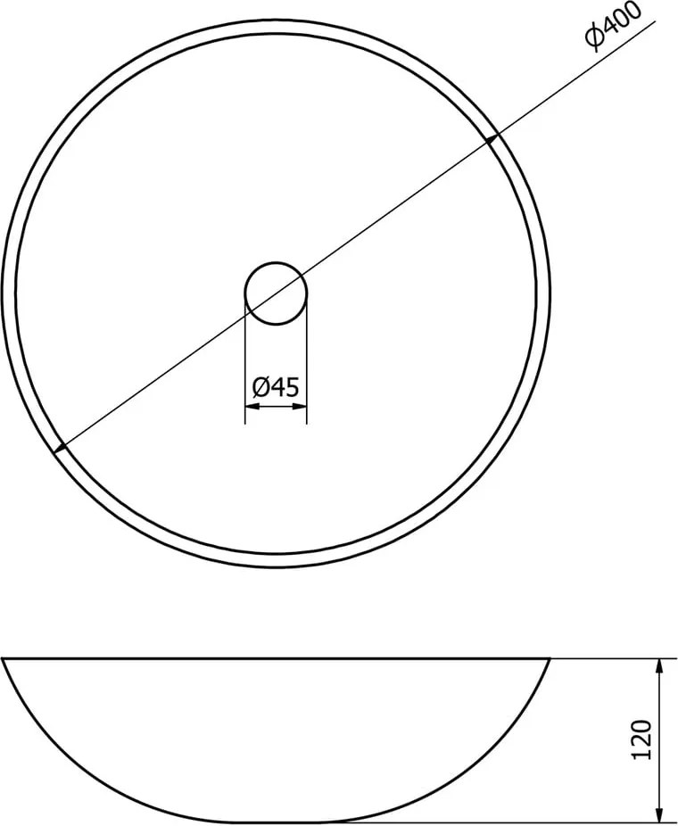 Chiuvetă crem rotundă din piatră ø 40 cm Blok 1 – Sapho