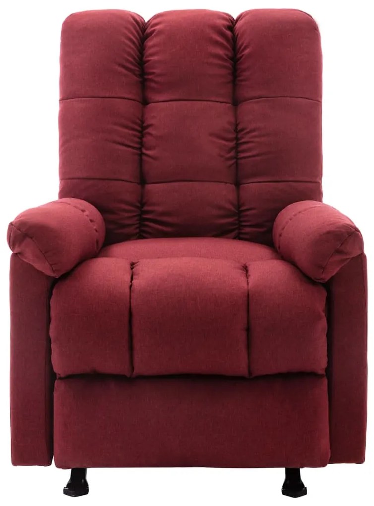 321413 vidaXL Fotoliu de masaj rabatabil, roșu vin, material textil