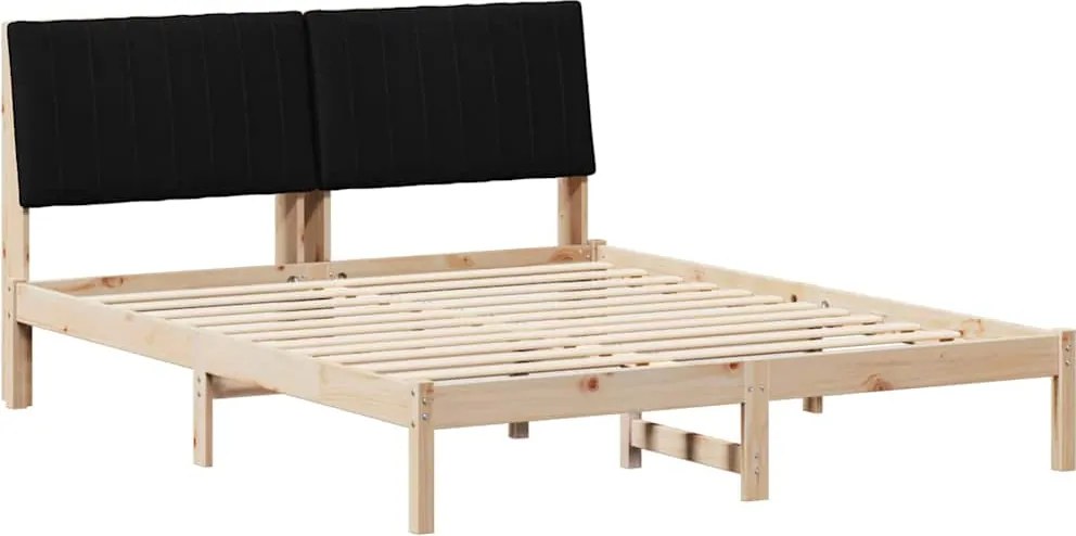 vidaXL Cadru de pat cu headboard Maro 160 x 200 cm Lemn de pin masiv