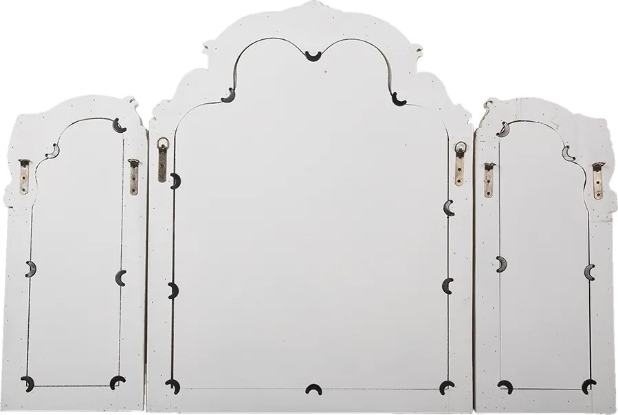 Oglinda de perete, bej, din lemn, aspect vintage, 122x3x84 cm