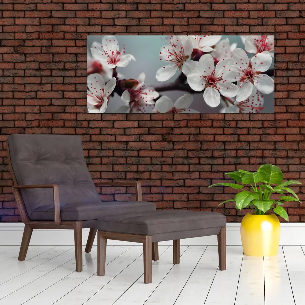 Tablou cu floare - roșie (120x50 cm)