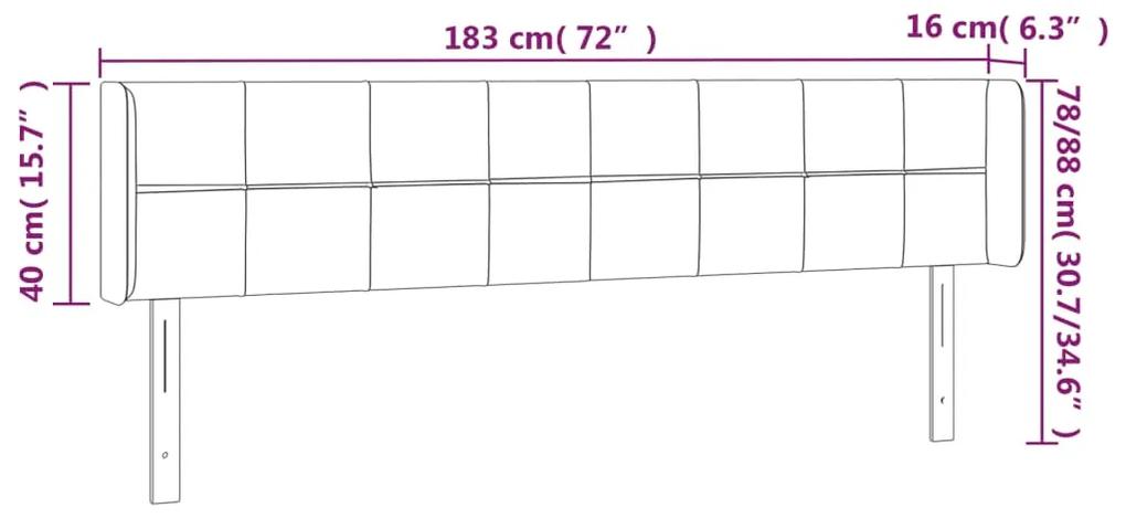 Tablie de pat cu aripioare gri deschis 183x16x78 88 cm catifea 1, Gri deschis, 183 x 16 x 78 88 cm