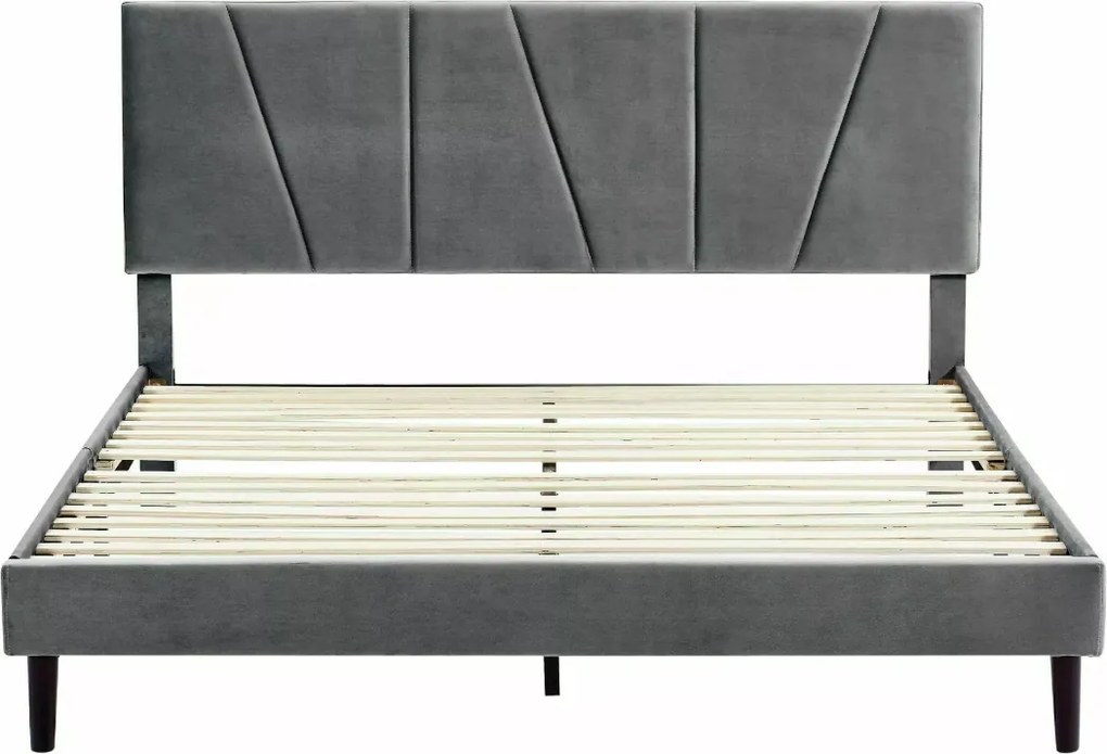 Pat tapitat SAVANA VELVET 120x200 cm gri