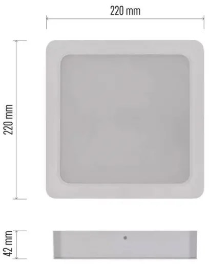 Plafonieră LED/24W/230V 22x22 cm albă