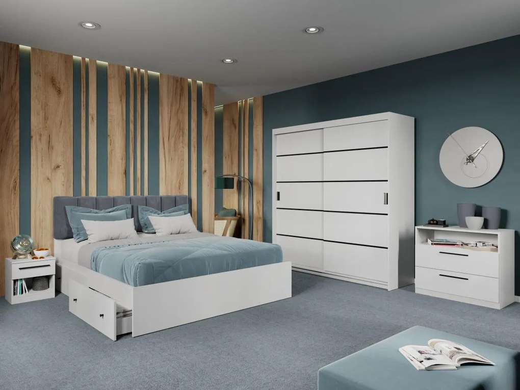 Set mobila dormitor Zeno Alb C18