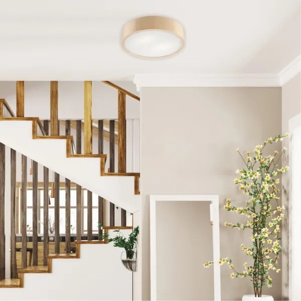 Plafonieră NATURAL, 2x E27/60W/230V, Ø 37,5 cm, din pin