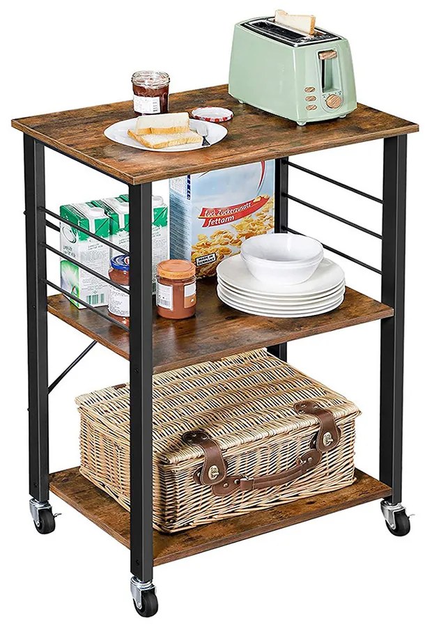 Căruț de servire pe roți, 60x40x84 cm