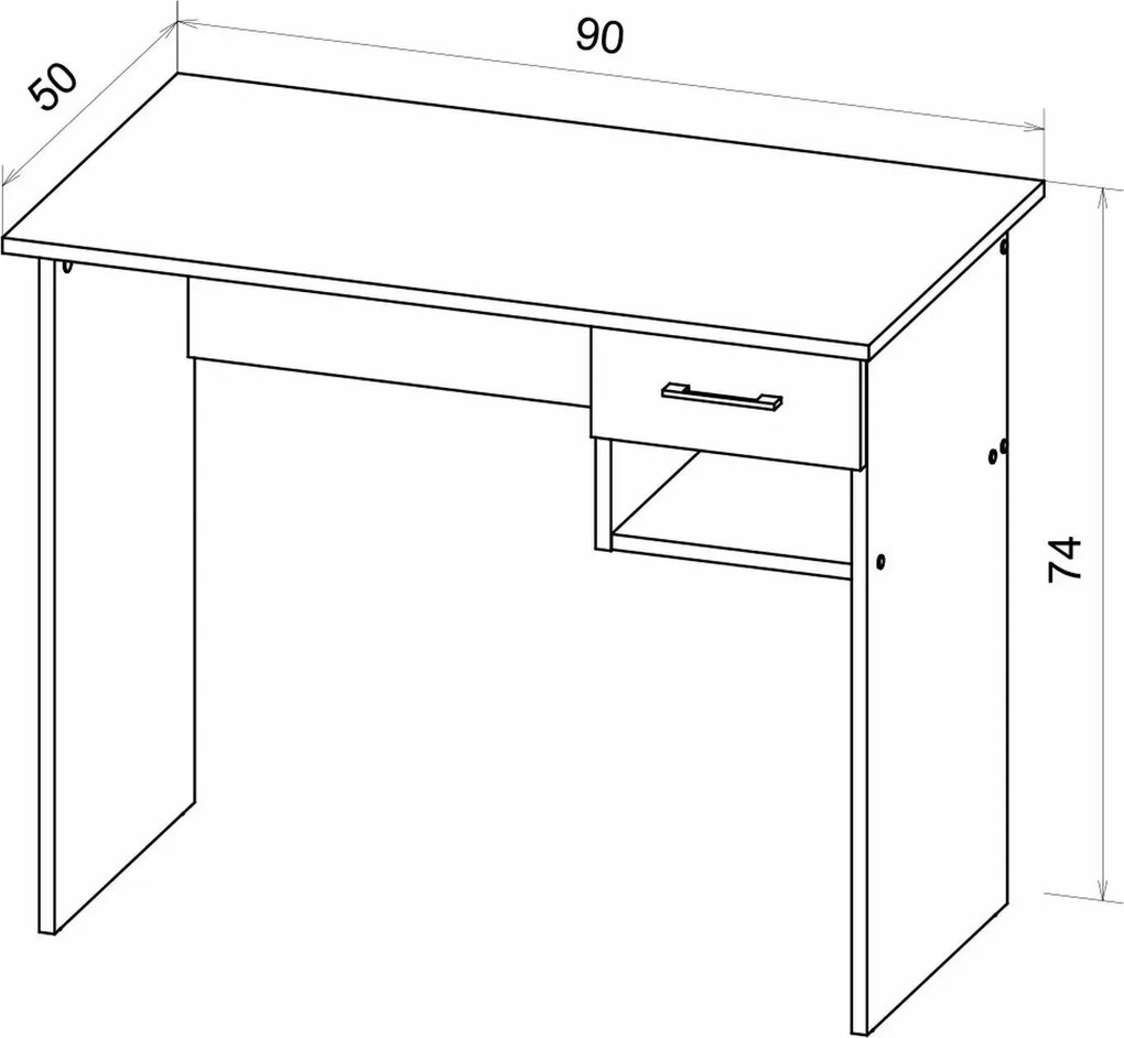 Birou cu blat in decor stejar artisan B-011