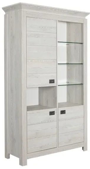 Vitrina Casablanca Loft Cu 3 Usi Gri Antic, 118 Cm