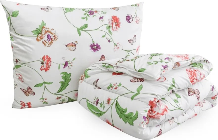 Set pilota pentru toate anotimpurile 140x200 cm din fibra siliconica cu perna 70x90 cm MEADOW FLOWERS