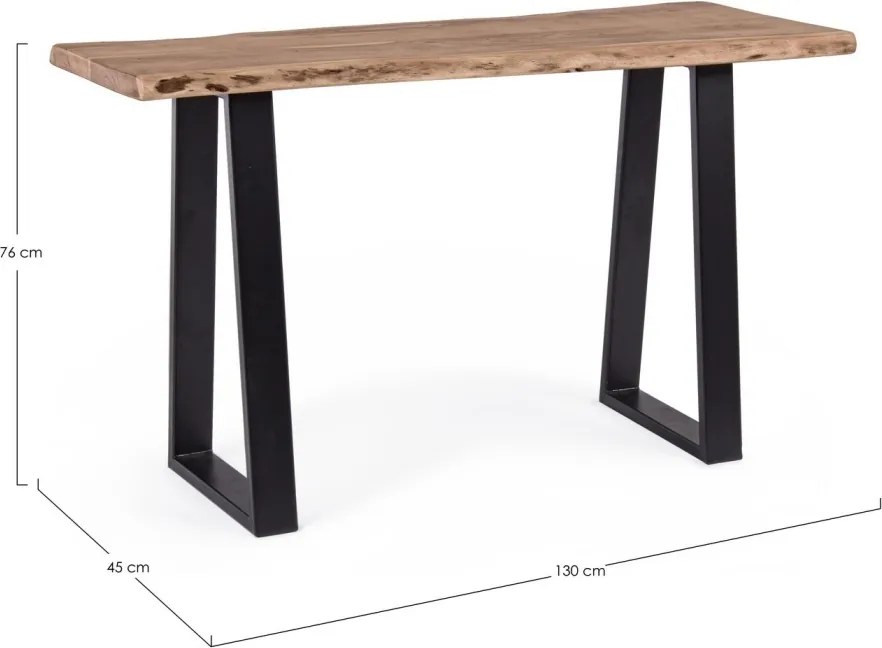 Consolă ARTUR 130x45x76 cm din lemn masiv de acacia și metal | Bizzotto