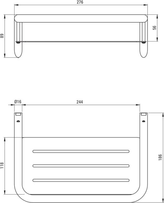 SILIA - Coș pentru Duș, Bronz Periat (ADI_C551)