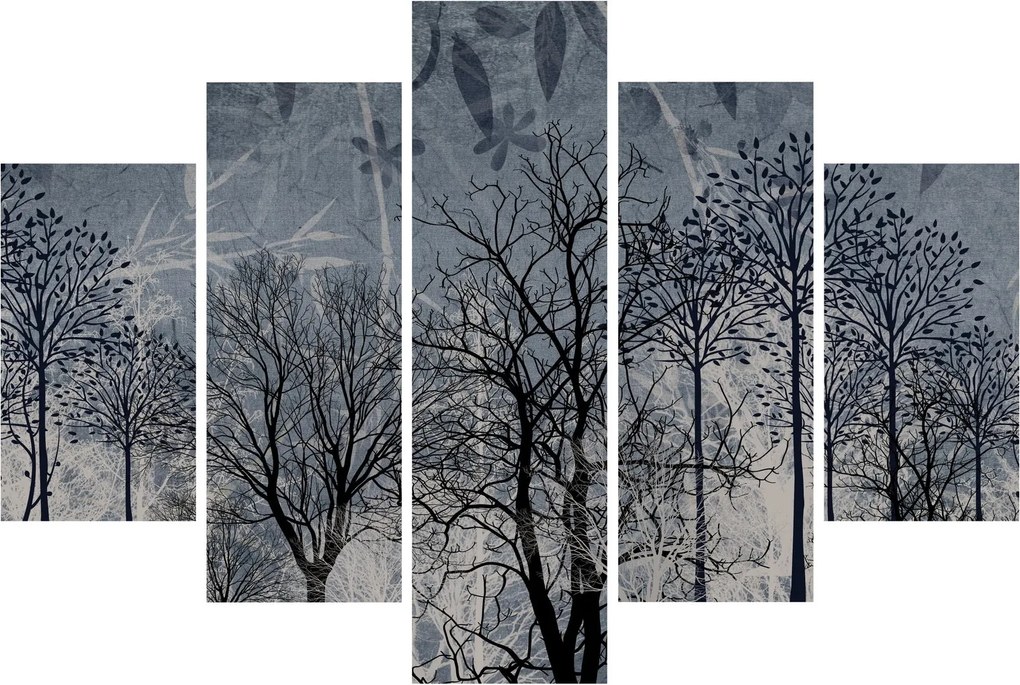 Tablou - Siluetă copac și frunze (150x105 cm)