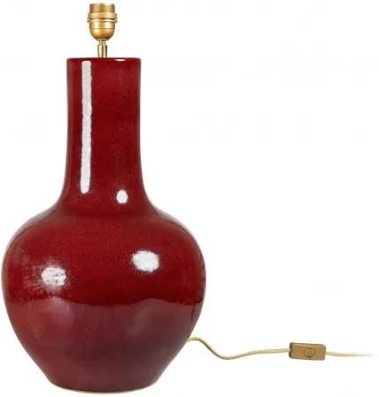 Veioza rosie din portelan 30x57,5 cm Lamp Versmissen