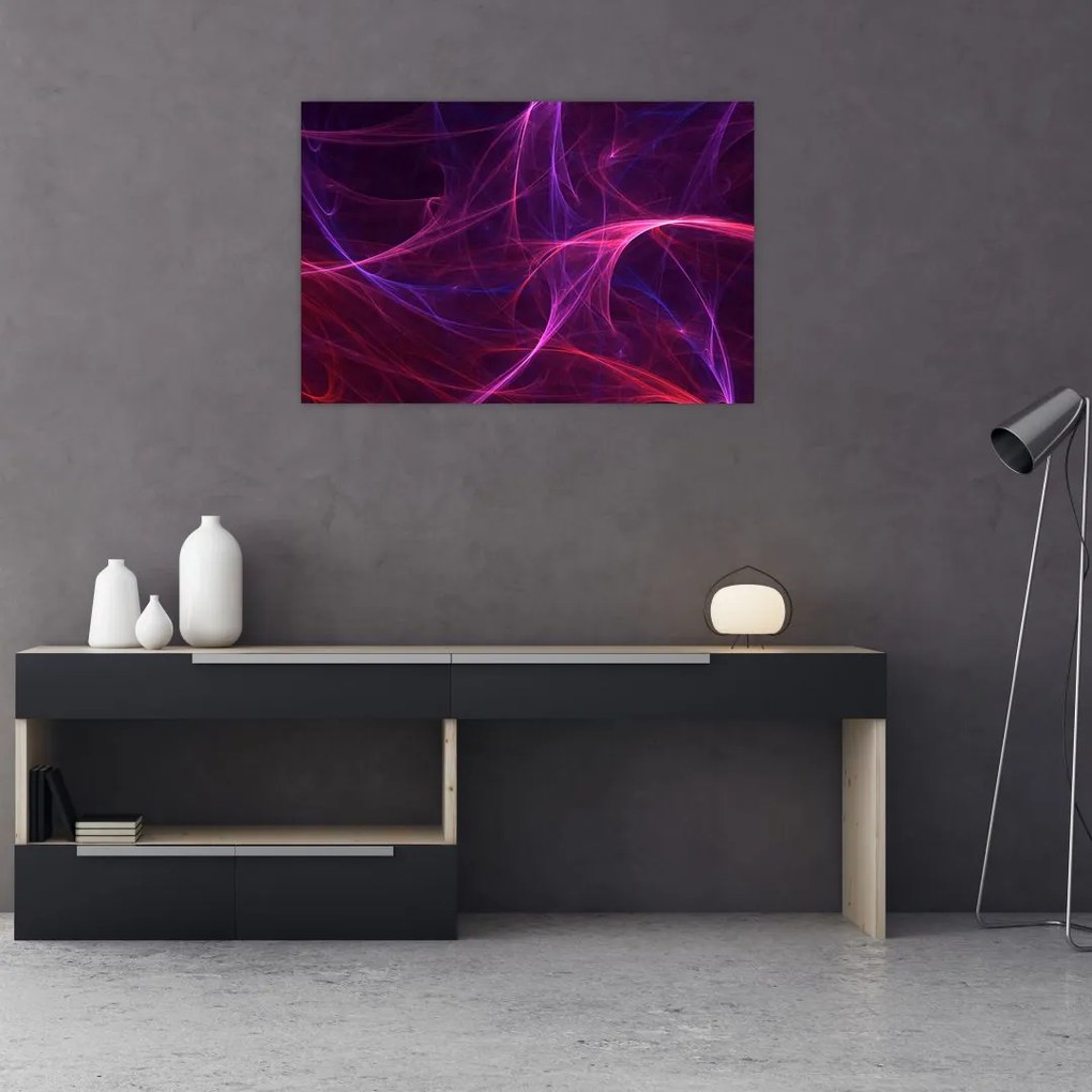 Tabloul abstract cu linii curbe (90x60 cm)