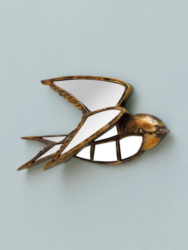 Oglinda de perete decorativa din rasina, H17.5cm Wings