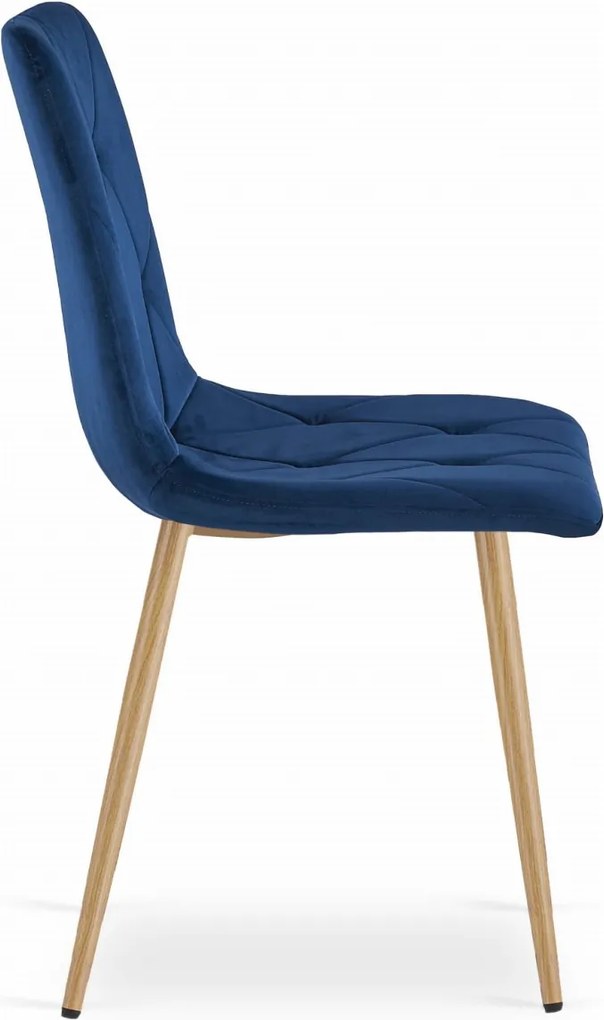 Scaun de dining din catifea albastra LIBRA