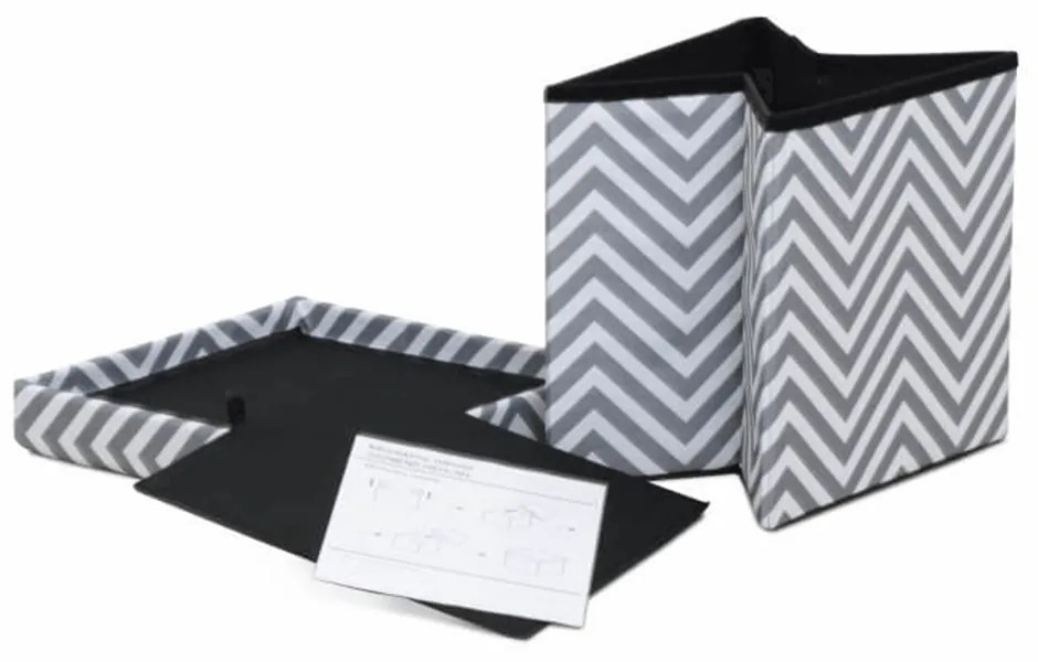 Taburet, material textil gri/alb, GAZMEND