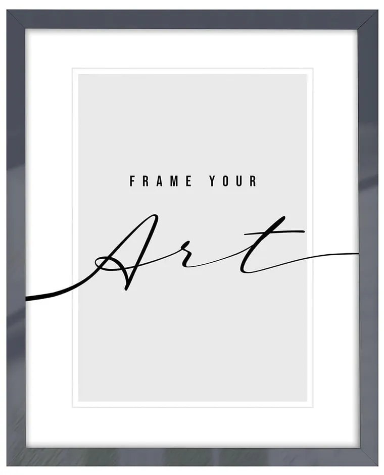 Ramă foto gri de perete din plastic 44x54 cm