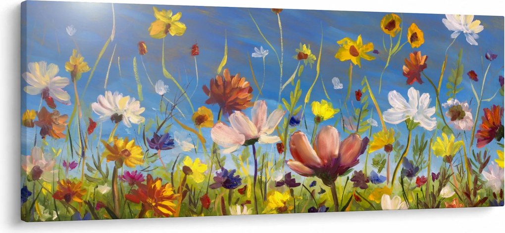 Tablou cu luncă înflorită (120x50 cm)