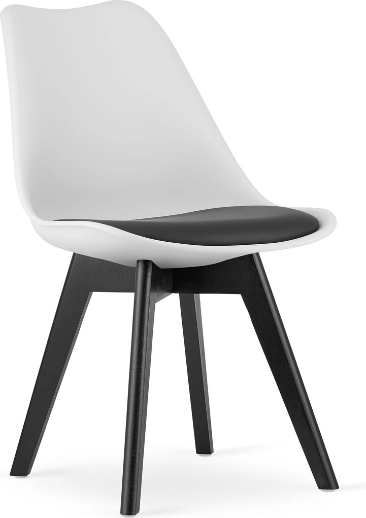 OFERTA Scaun alb-negru BALI MARK cu picioare negre Calitatea II