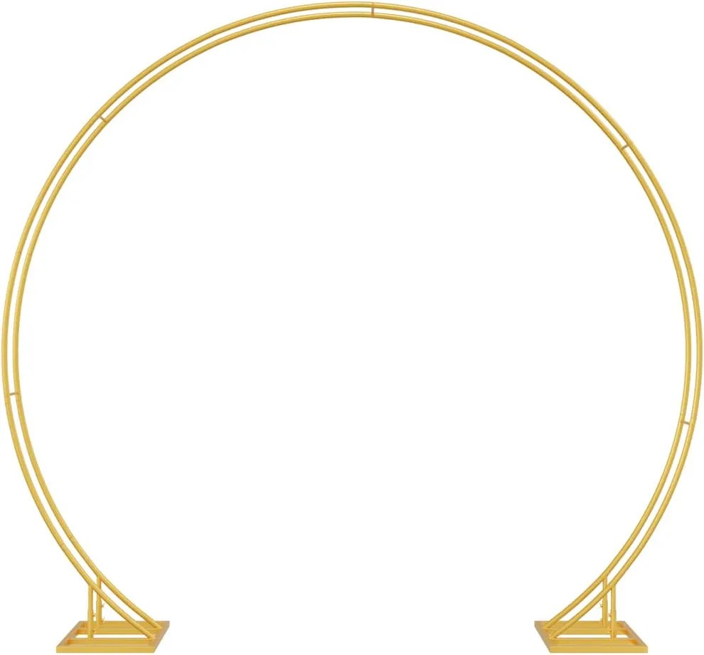 vidaXL Arc de nuntă Auriu 220 x 45 x 200 cm Oțel