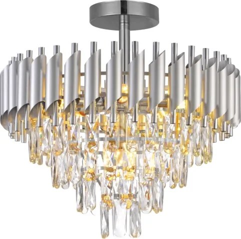 Brilagi - Lustră aplicată ECLIPSE 7xE14/10W/230V Ø 48 cm argintie