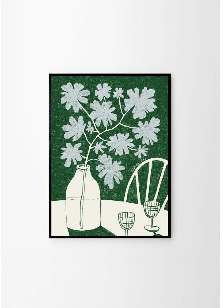 Poster 30x40 cm Blue Flowers &amp; Red Wine – Anouk van Cleef – The Poster Club