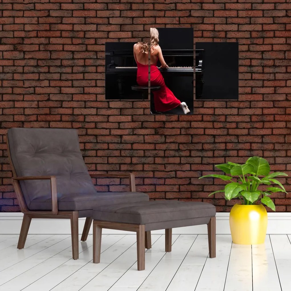 Tablou - Femeia cântând la pian (90x60 cm)