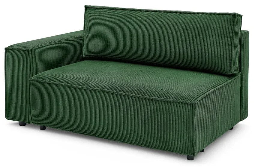 Modul pentru canapea verde cu tapițerie din catifea reiată (cu colț pe partea stângă ) Nihad modular – Bobochic Paris