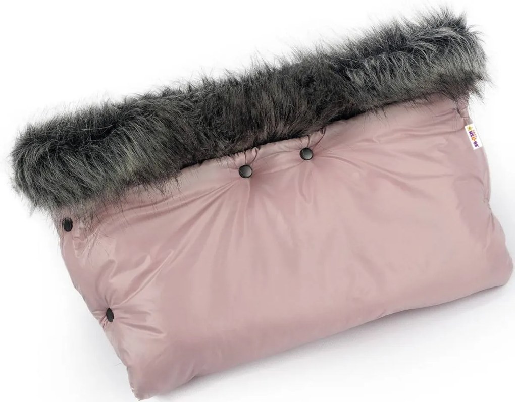 Baby Nellys Iarna manşon PUFOS cu blana, 50 x 100cm - roz