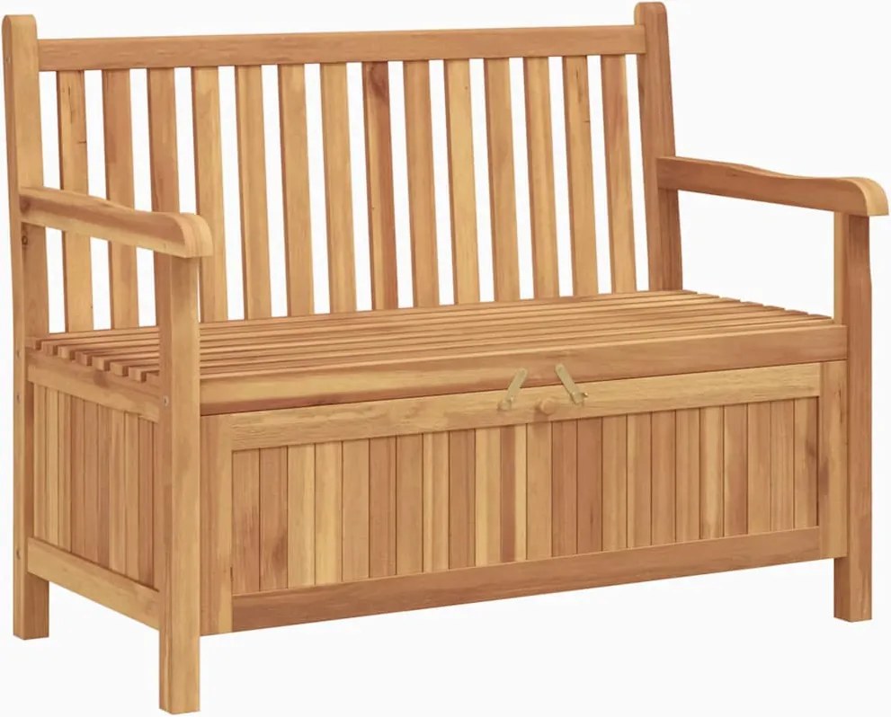 vidaXL bancă cu depozitare Maro 114 x 60 x 90 cm Lemn solid de tec