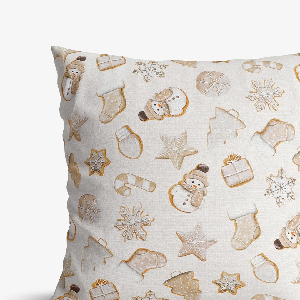 Goldea față de pernă decorativă loneta - turtă dulce de crăciun 40 x 40 cm